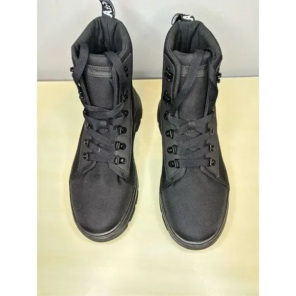Dr. Martens Women's Combs Tech Poly Moto Boots Black Size 11 - Picture 2 of 8